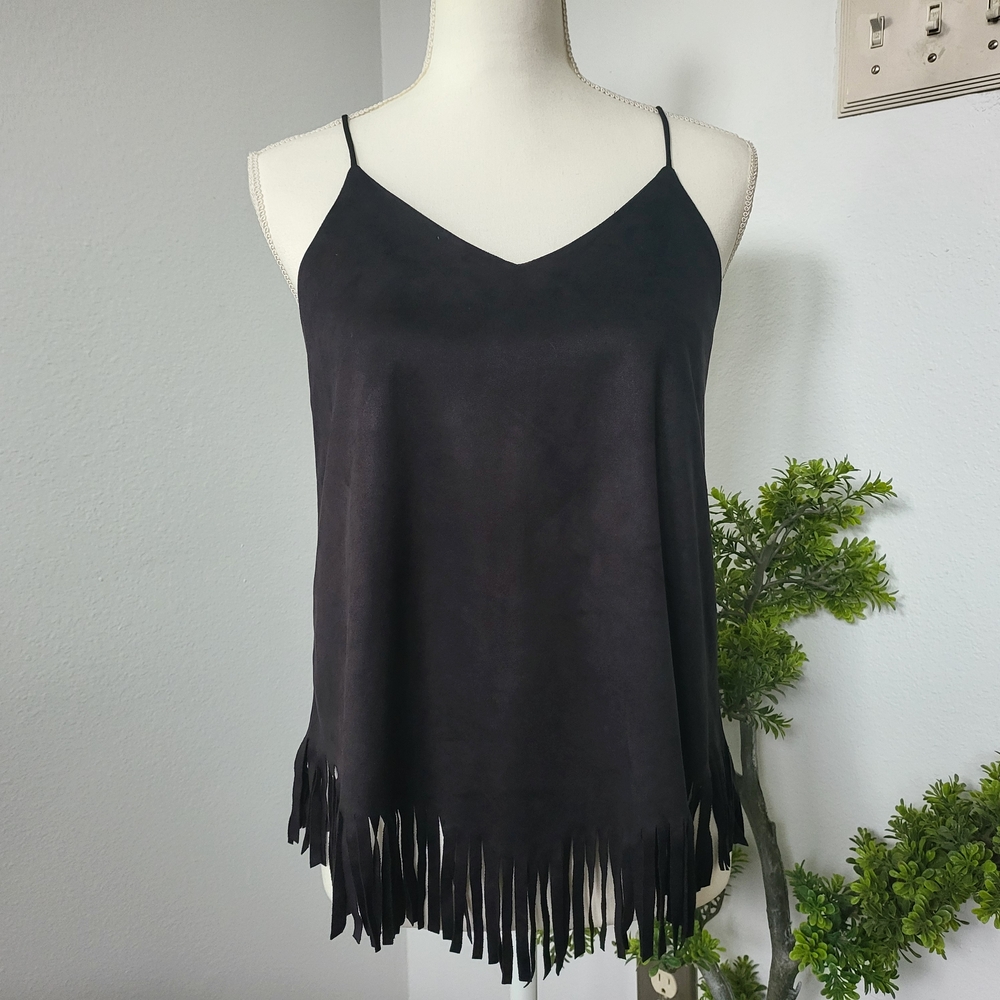 Ya Los Angeles Black Fringe Women's Top